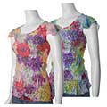 Yu're Junior's Stretch Lace Floral Print Top