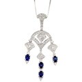 18k Gold Sapphire and 1/2ct TDW Diamond Necklace (I-J, I3)