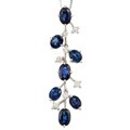 18k White Gold Sapphire and 1/5ct TDW Diamond Necklace (J-K, I3)