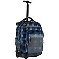 J World 19.5-inch Check Navy Rolling Backpack/ Laptop Sleeve