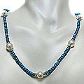 Freshwater Pearl and Turquoise Necklace (10-11 mm)