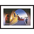 Georges Meis 'Sunlit Steps' Wood Framed Art Print