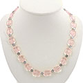 Silver Rose Quartz Bead Necklace (Thailand)