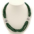 Sterling Silver Green Aventurine Handmade Necklace (Thailand)