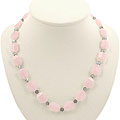Sterling Silver Rose Quartz Flower Necklace (Thailand)
