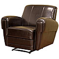Nikki Rich Espresso Brown Bi-cast Leather Recliner Chair