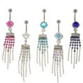 Surgical Steel Crystal Shield 14-gauge Navel Ring