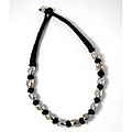 KH9 Organic Shapes Silver and Black Necklace (India)