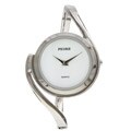 Pedre Women's Silvertone Swirl Bangle Watch