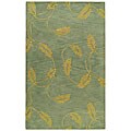 Hand-tufted Blue-grey/ Gold Wool/ Cotton Rug (5' x 8')