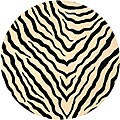 Handmade Zebra Stripes Wool/ Cotton Rug (6' Round)