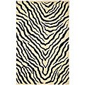 Handmade Zebra Stripes Wool/ Cotton Rug (8' x 11')