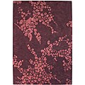Hand-tufted Plum/ Apricot Wool/ Cotton Rug (8' x 11')