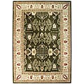 Handmade Burberry Green Wool Rug (5' x 8')