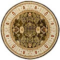Handmade Burberry Green Wool Rug (6' Round)