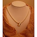 Sterling Silver FW Button Pearl/ Crystal Necklace (4-4.5 mm) (USA)