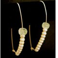 Aquamarine and Freshwater Pearl Earrings (4-4.5mm) (USA)