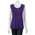 Essentials by ABS Women's Sleeveless Ruffle Top