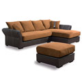 Serenity Two-tone Sectional Sofa and Ottoman