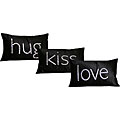 Hug, Kiss and Love Throw Pillow