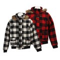 Lipstick Junior Girl's Wool Blend Plaid Bomber Jacket
