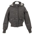 Lipstick Junior's Wool Blend Hooded Bomber Jacket