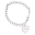 Sterling Silver Diamond 'Mom' Heart Charm Bracelet