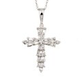 Sterling Silver 1/4ct TDW Diamond Cross Necklace (H-I-J, I2)