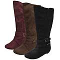 Journee Collection Women's Microdsuede Side Buckle Boots