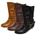 Journee Collection Women's Buckle Accent Mid-calf Boots