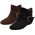 Journee Collection Women's Side Buckle Embellished Ankle Boots