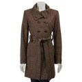 Jones New York Women's Double-breasted Herringbone Funnel Coat