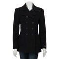 Jones New York Women's Black Double-breasted Peacoat