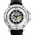 Akribos XXIV Men's 'Area 52' Stainless Steel Skeleton Watch