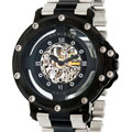 Akribos XXIV Men's 'Area 52' Stainless Steel Skeleton Watch