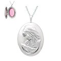 Sterling Silver Oval-shaped Mother and Child Locket