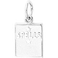 Sterling Silver Spells Book Charm