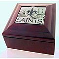New Orleans Saints Wooden Collectors Box with Logo