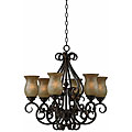 Cocoa Swirl 6-light Bronze Finish Blown Glass Chandelier