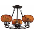 Atomique 3-light Semi Flush Cognac Glass Light