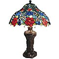 Tiffany-style Bronze-finish Rose Table Lamp