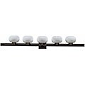 Artglass White 5-light Vanity