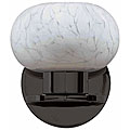 Atomique Frosted White Glass Gun Metal Wall Sconce