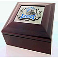 Detroit Lions Wood/ Pewter Collector's Box