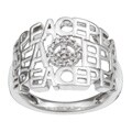 Sterling Silver Diamond Peace Ring (I-J, I2-I3)