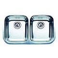Blanco Silver Elite Stainless Steel Double Bowl Kitchen Sink 