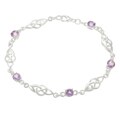 Sterling Silver Celtic Amethyst Bracelet