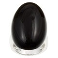 Sterling Silver Oval Onyx Cocktail Ring