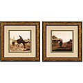 'Bronco Bustin' ' Framed 2-piece Art Set