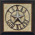 Antonio 'Iron God Bless Texas' Framed Wall Art